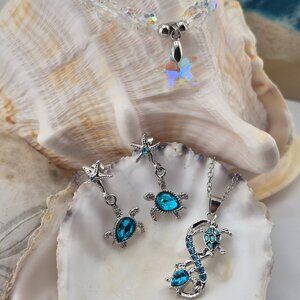 ✨ Sea Turtle & Infinity Jewelry Set – Bracelet, Earrings & Pendant ✨